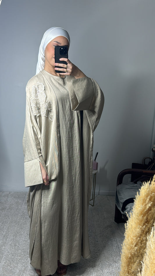Abaya taupe 2 pièces