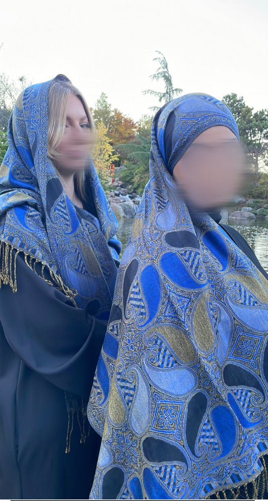 Pashmina bleu foncé